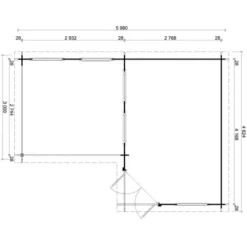 Alpholz Holz-Gartenhaus Flachdach Unbehandelt 422 Cm X 274 Cm -Vitavia Verkäufe 04 11003400 RD5887 3.jpg 5