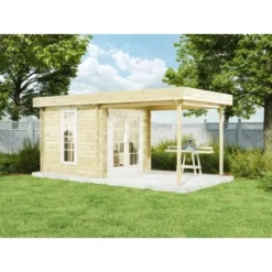 Carlsson Holz-Gartenhaus Flachdach Druckimprägniert 230 Cm X 474 Cm