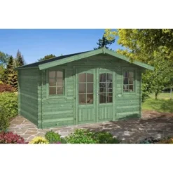 Alpholz Holz-Gartenhaus Satteldach Druckimprägniert 400 Cm X 276 Cm -Vitavia Verkäufe 1003400 Mirko28 salzgrun 4