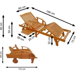 Indoba® Gartenliege Sun Shine Sonnenliege FSC® -Vitavia Verkäufe 105211 11001300 13