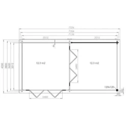 Alpholz Gartenhaus Freiburg-44 Natur 755 Cm X 399 Cm Mit 2 Falttüren Imprägniert -Vitavia Verkäufe 11003400 Freiburg44 1.jpg 3 1