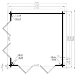 Alpholz Holz-Gartenhaus Spitzdach Druckimprägniert 350 Cm X 336 Cm -Vitavia Verkäufe 11003400 Sunshine70.jpg 3