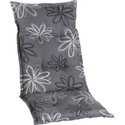 Hochlehner-Auflage Norderney Grau Mit Blume