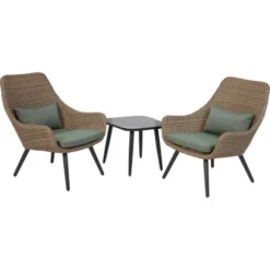 Balkonmöbel-Set Aliceville 3-teilig Polyrattan Grün-Grau -Vitavia Verkäufe 124977651 S01 250618 RET01