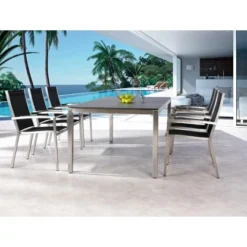 Gartenmöbel-Gruppe Marbella 7-tlg. Edelstahl/Schwarz -Vitavia Verkäufe 132287 3271 6