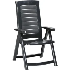 Best Freizeitmöbel Klappsessel Camino Kunststoff 5-fach Verstellbar Anthrazit