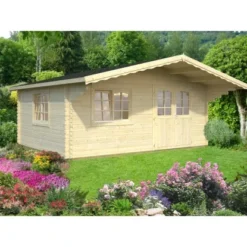 Palmako Sally Holz-Gartenhaus Natur Satteldach Unbehandelt 510 Cm X 390 Cm