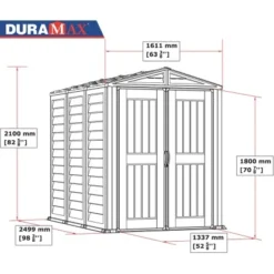 Duramax Kunststoff-Gerätehaus YardMate Plus Grau 4,1 M² -Vitavia Verkäufe 161084 09