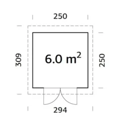 Palmako Lara Holz-Gartenhaus Natur Flachdach Unbehandelt 250 Cm X 250 Cm -Vitavia Verkäufe 161095 4980 lara60 2