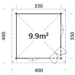 Palmako Holz-Pavillon Melanie Klar Imprägniert 330 Cm X 330 Cm Inkl.Fußboden -Vitavia Verkäufe 161205 4980 Grundriss