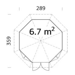 Palmako Holz-Pavillon Veronica 2 Natur Unbehandelt 289 Cm X 289 Cm -Vitavia Verkäufe 161248 4980 veronica267 2