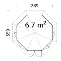 Palmako Holz-Pavillon Veronica 4 Natur Unbehandelt 289 Cm X 289 Cm -Vitavia Verkäufe 161262 4980 veronica467 2