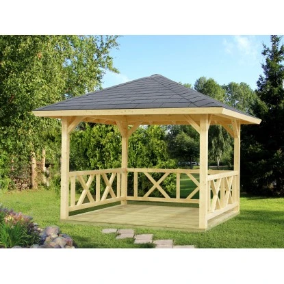 Palmako Holz-Pavillon Betty Natur Unbehandelt 300 Cm X 300 Cm Ohne Fußboden 2 Palmako Holz-Pavillon Betty Natur Unbehandelt 300 Cm X 300 Cm Ohne Fußboden – Bild 2