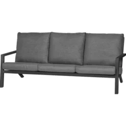 Siena Garden Lounge-Sofa 3-Sitzer Belia Anthrazit Inkl. Kissen