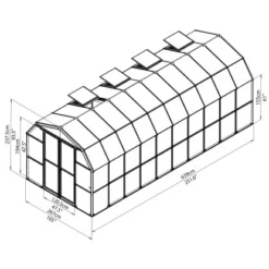Rion Kunststoff-Gewächshaus Grand Gardener 410 267 X 639 Cm Mit Fundamentrahmen -Vitavia Verkäufe 1 ri081001 grandgard410 15