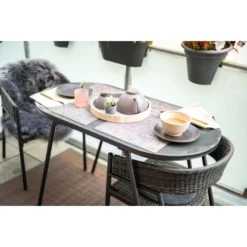 Balkonmöbel-Set Destin 3-teilig Stahl Grau -Vitavia Verkäufe 209149 3299 5