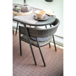 Balkonmöbel-Set Destin 3-teilig Stahl Grau -Vitavia Verkäufe 209149 3299 6