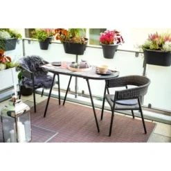 Balkonmöbel-Set Destin 3-teilig Stahl Grau -Vitavia Verkäufe 209149 3299 9