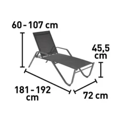 Sonnenliege Pacora Aus Textilen Anthrazit XL -Vitavia Verkäufe 2092443 VM01