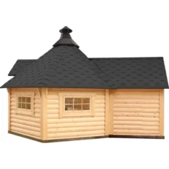 Wolff Finnhaus Grillkota De Luxe 9 Mit Anbau B X T: 426 Cm X 574 Cm