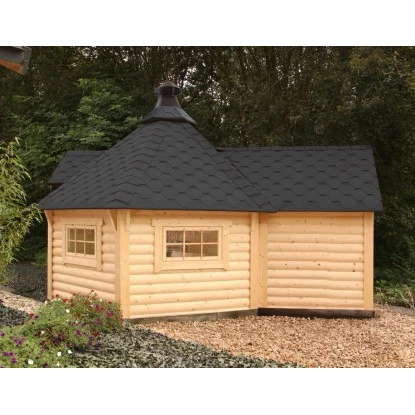 Wolff Finnhaus Grillkota De Luxe 9 Mit Anbau B X T: 426 Cm X 574 Cm 2 Wolff Finnhaus Grillkota De Luxe 9 Mit Anbau B X T: 426 Cm X 574 Cm – Bild 2