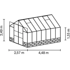 Vitavia Gewächshaus Cassandra 11500 ESG 3 Mm Alu Blank Ohne Sockel -Vitavia Verkäufe 2298 gwh cassandra 11500 1 2