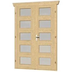 Skan Holz Doppeltür BxH 123,4 X 19,3 Cm Mit Milchglas Für 28 Mm Häuser
