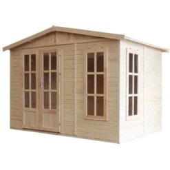 Timbela Gartenhaus Holz M334FB+H334FBRED 6 M² Dachziegel Rot Mit Boden