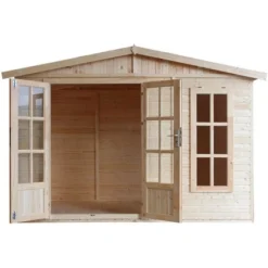 Timbela Gartenhaus Holz M334FB+H334FBRED 6 M² Dachziegel Rot Mit Boden -Vitavia Verkäufe 23400 M334FBH334FBRED S 04