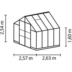 Vitavia Gewächshaus Olymp 6700 HKP 4 Mm Alu B 257 Cm X T 258 Cm -Vitavia Verkäufe 255778 40004051 1