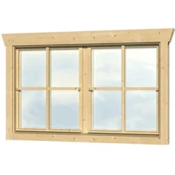 Skan Holz Doppelfenster BxH 2 X 57,5 X 70,5 Cm Für 28 Mm Häuser