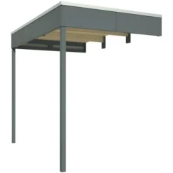 Skan Holz Seitliche Überdachung Für Gartenhaus CrossCube Gr.3+4 168 X 253cm Grau