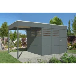 Skan Holz Seitliche Überdachung Für Gartenhaus CrossCube Gr.3+4 168 X 253cm Grau -Vitavia Verkäufe 2622 zubehoer bild4 560097