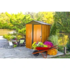 Spacemaker Gerätehaus Woodlake Metall 151 Cm X 122 Cm X 198 Cm Holzoptik -Vitavia Verkäufe 26862105189 1741 AB 01