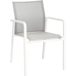 Stapelsessel Rhodos Weiß-Grau