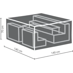 Perel Garten-Schutzhülle XS Für Lounge-Gruppen 70 Cm X 140 Cm X 140 Cm -Vitavia Verkäufe 288579 1717 1