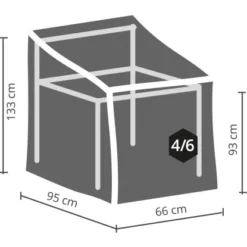 Perel Garten-Schutzhülle Für Stapelsessel 133 Cm X 66 Cm X 95 Cm -Vitavia Verkäufe 288601 1717 1