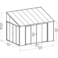 Palram - CanopiaSanRemo 3 X 4.25 Wintergarten Weiß -Vitavia Verkäufe 297220 4695 sanremo 3x4.22