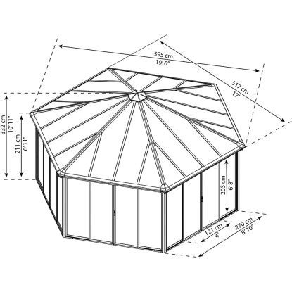 Palram - CanopiaGarda 5.2 X 6 Geschlossener Pavillon Anthrazit Bronze 6 Palram - CanopiaGarda 5.2 X 6 Geschlossener Pavillon Anthrazit Bronze – Bild 6