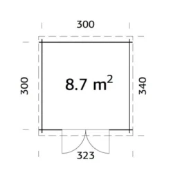 Palmako Ella Holz-Gartenhaus Natur Flachdach Tauchgrundiert 300 Cm X 300 Cm -Vitavia Verkäufe 298972 4980 ella87 wtdip 2