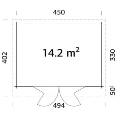 Palmako Lea Holz-Gartenhaus Hellbraun Pultdach Tauchgrundiert 450 Cm X 330 Cm -Vitavia Verkäufe 299109 4980 lea142 bndip 2