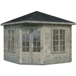 Palmako Holz-Pavillon Melanie Grau BxT: 330 Cm X 330 Cm Inkl.Fußboden