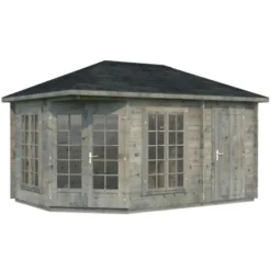 Palmako Holz-Pavillon Melanie Grau BxT: 430 Cm X 280 Cm Inkl.Fußboden