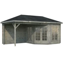 Palmako Holz-Pavillon Melanie Grau BxT: 557 Cm X 280 Cm Inkl.Fußboden