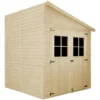 Timbela Anbau-Gartenhaus Holz M338A+M338G 4 M² Mit Seitenwand Und Boden