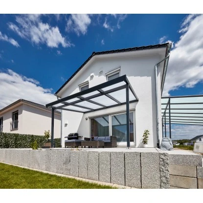 Terrassenüberdachung Premium (BxT) 309 Cm X 306 Cm Anthrazit Polycarbonat Opal 6 Terrassenüberdachung Premium (BxT) 309 Cm X 306 Cm Anthrazit Polycarbonat Opal – Bild 6