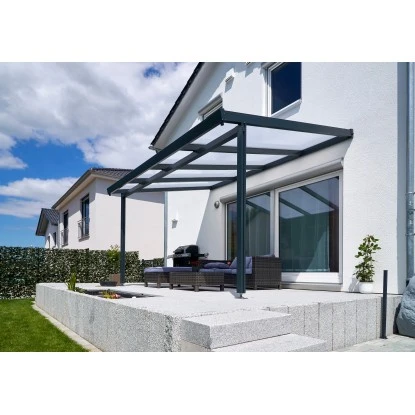 Terrassenüberdachung Premium (BxT) 309 Cm X 306 Cm Anthrazit Polycarbonat Opal 7 Terrassenüberdachung Premium (BxT) 309 Cm X 306 Cm Anthrazit Polycarbonat Opal – Bild 7