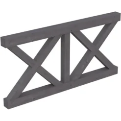 Skan Holz Brüstung Andreaskreuz 170 X 84 Cm Fichte Schiefergrau