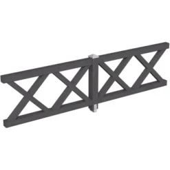 Skan Holz Brüstung Andreaskreuz 335 X 84 Cm Fichte Schiefergrau