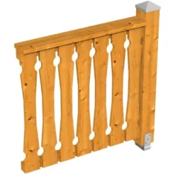 Skan Holz Brüstung Balkonschalung 108 X 96 Cm Fichte Eiche Hell